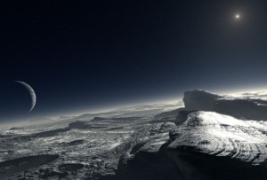 Wizja artystyczna powierzchni planety karłowatej Pluton.jpg