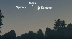 W sobotę (5 lipca) ok. 22.30 obok siebie zobaczymy Spicę, Marsa i Księżyc.jpg