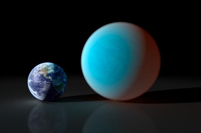 Porównanie rozmiarów Ziemi i planety 55 Cancri e.jpg