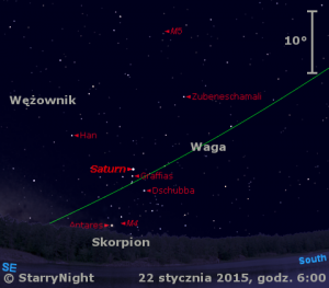 Mapka pokazuje położenie Saturna w trzecim tygodniu stycznia 2015 roku.png