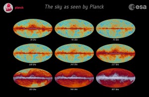 Niebo w różnych zakresach widziane przez satelitę Planck..jpg