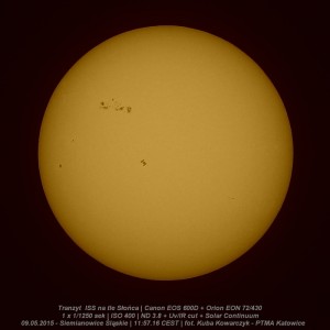 Wyjątkowe zdjęcie Polaka – Międzynarodowa Stacja Kosmiczna na tle Słońca.jpg