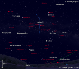 Mapka pokazuje położenie radiantu roju meteorów η-Akwarydów na początku trzeciej dekady maja.png