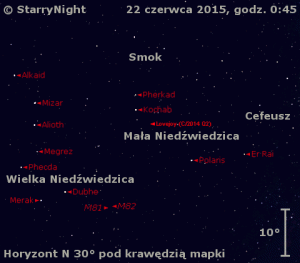 Animacja pokazuje położenie Komety Lovejoya (C2014 Q2) w czwartym tygodniu czerwca 2015 r..gif