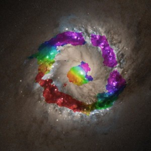 Supermasywna czarna dziura w centrum odległej galaktyki spiralne zważona.jpg
