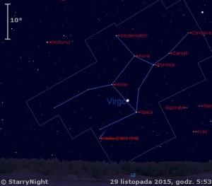 Animacja pokazuje położenie planet Wenus, Jowisz i mars oraz komety.jpg