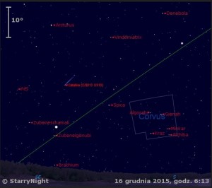 Animacja pokazuje położenie planet Wenus, Jowisz i Mars oraz komety.jpg