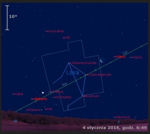 Animacja pokazuje położenie Księżyca oraz planet Mars, Wenus i Saturn w końcu pierwszej dekady stycznia 2016 roku.jpg