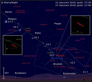 Mapka pokazuje położenie Księżyca na początku drugiej dekady stycznia 2016 roku.jpg