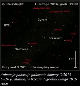 Animacja pokazuje położenie komety C2013 US10 (Catalina) w trzecim tygodniu lutego 2016.jpg