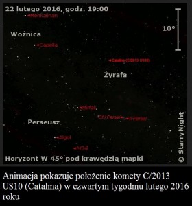 Animacja pokazuje położenie komety C2013 US10 (Catalina) w czwartym tygodniu lutego 2016 roku.jpg