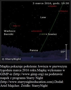 Mapka pokazuje położenie Jowisza w pierwszym tygodniu marca 2016 roku.jpg