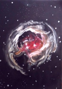 Zaskakująca gwiazda zmienna V838 Monocerotis - pastel narysowany na zjeździe oglądaczy nieba w Jodłowie - 7.08.2010..jpeg