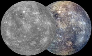 Dwa zdjęcia Merkurego w różnych filtrach..jpg