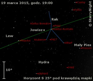 Mapka pokazuje położenie Jowisza w trzecim tygodniu marca 2015 roku.jpg