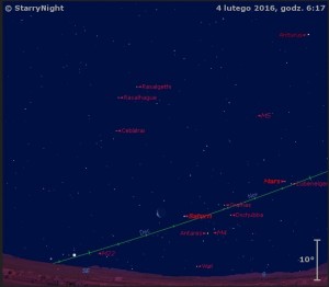 Animacja pokazuje położenie Księżyca oraz planet Mars, Saturn, Wenus i Merkury w pierwszym tygodniu lutego 2016 roku.jpg